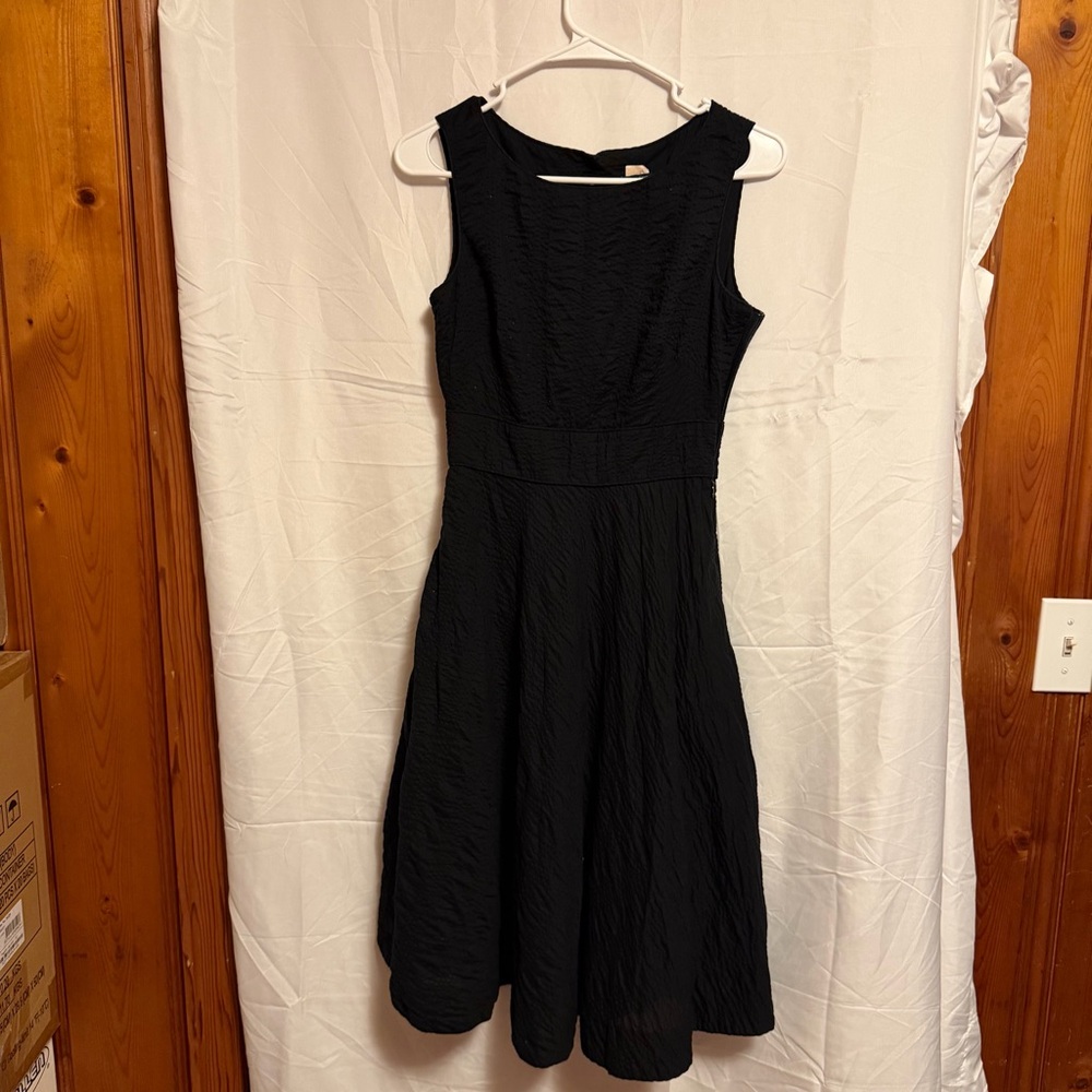 J. Crew Black Textured‎ Midi Dress